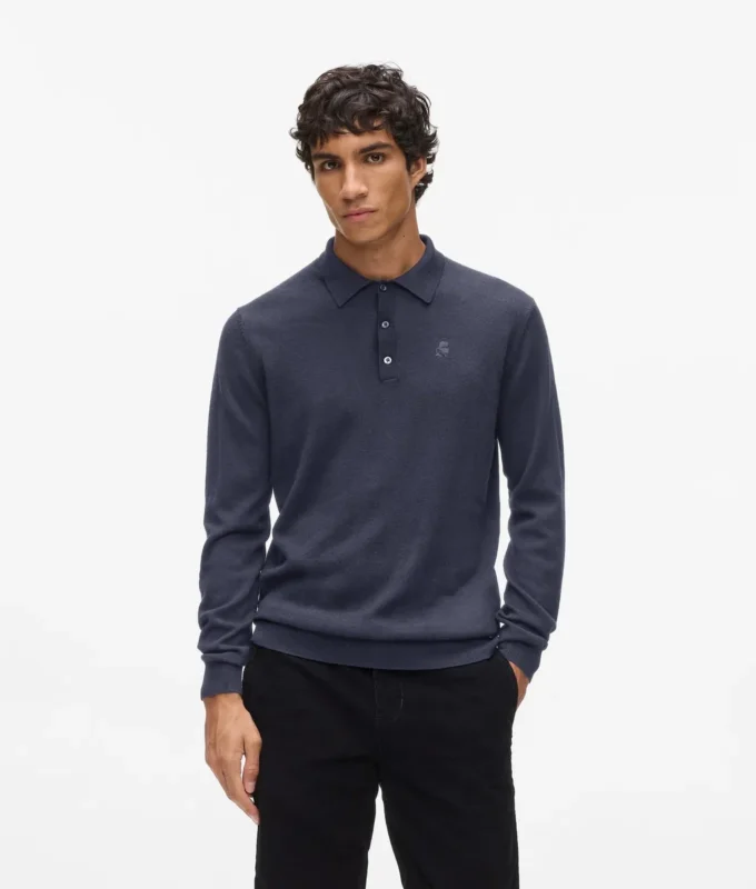 Langærmet poloshirt
