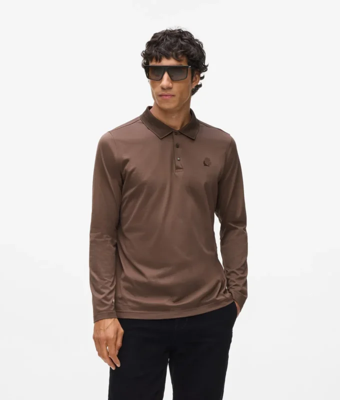 Langærmet poloshirt