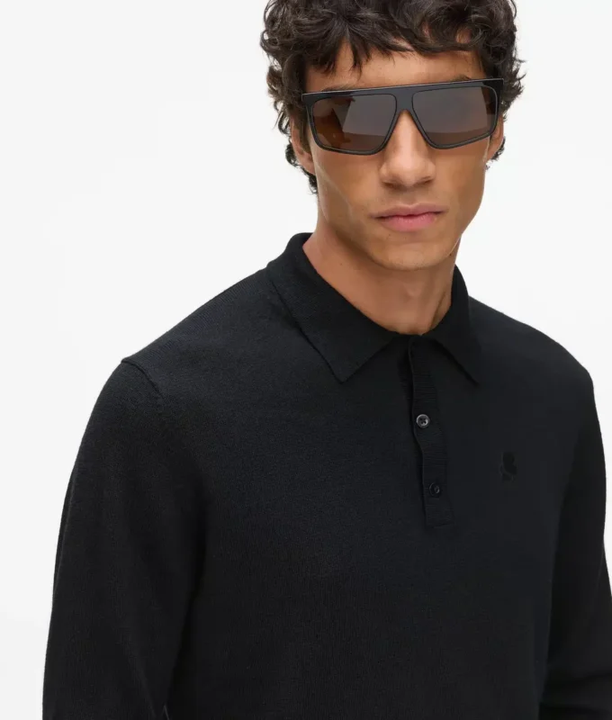 Langærmet poloshirt
