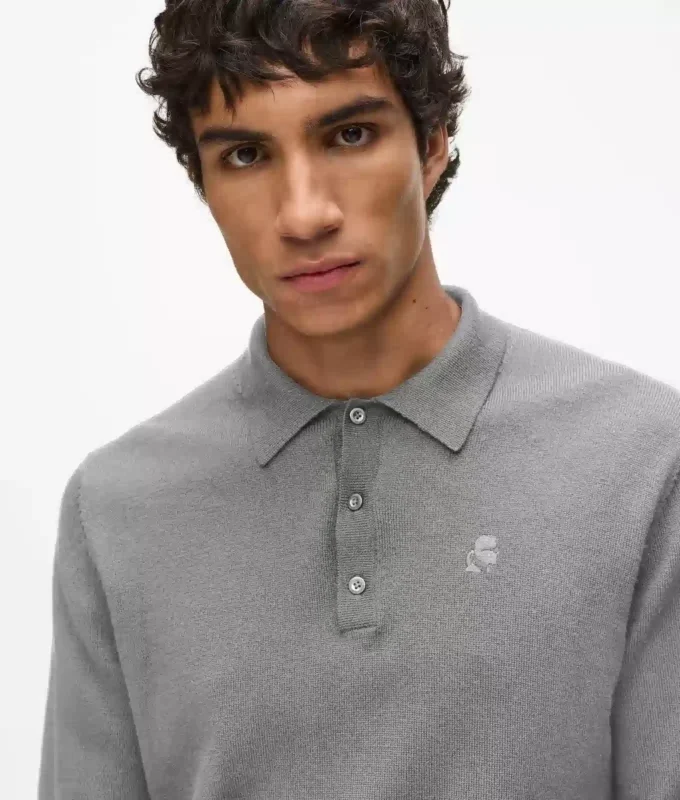 Langærmet poloshirt