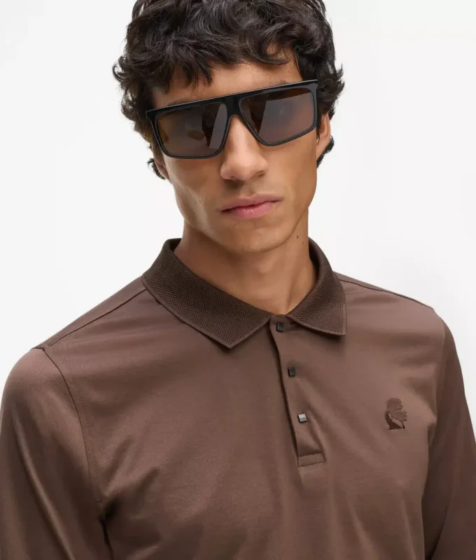 Langærmet poloshirt
