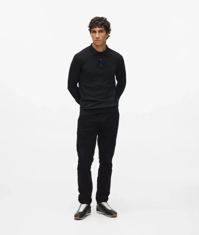 Langærmet poloshirt