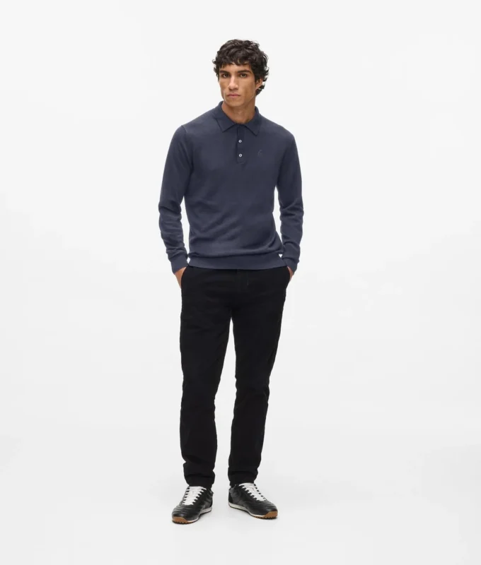 Langærmet poloshirt