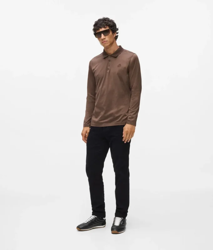 Langærmet poloshirt