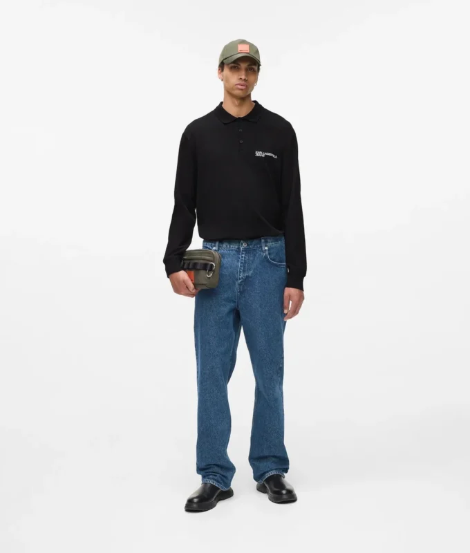 Langærmet poloshirt