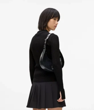 Langærmet strikket poloshirt