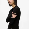 Langærmet strikket poloshirt