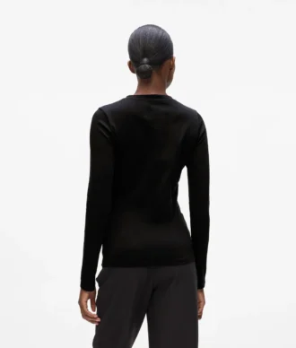 Langærmet T-shirt med knapdetaljer