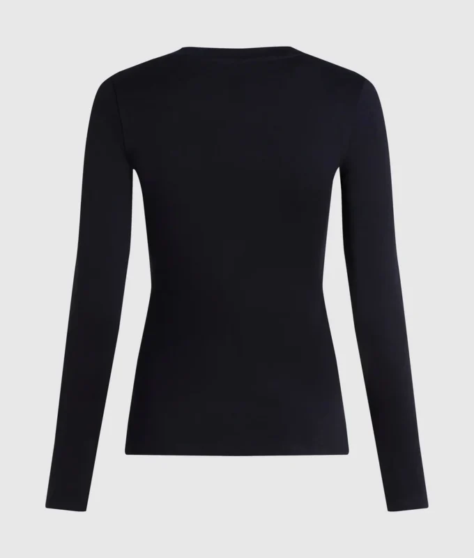 Langærmet T-shirt med knapdetaljer