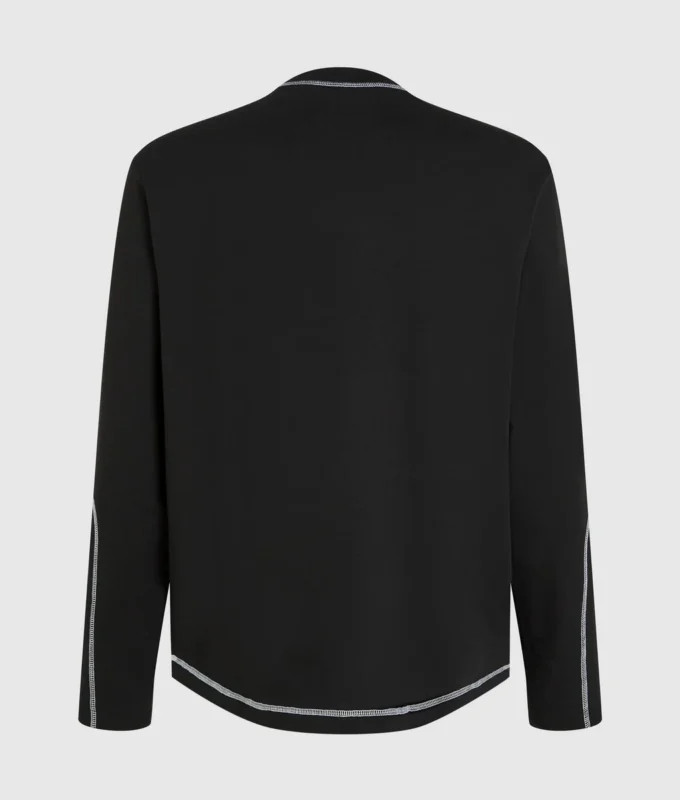 Langærmet T-shirt med kontrastsyninger