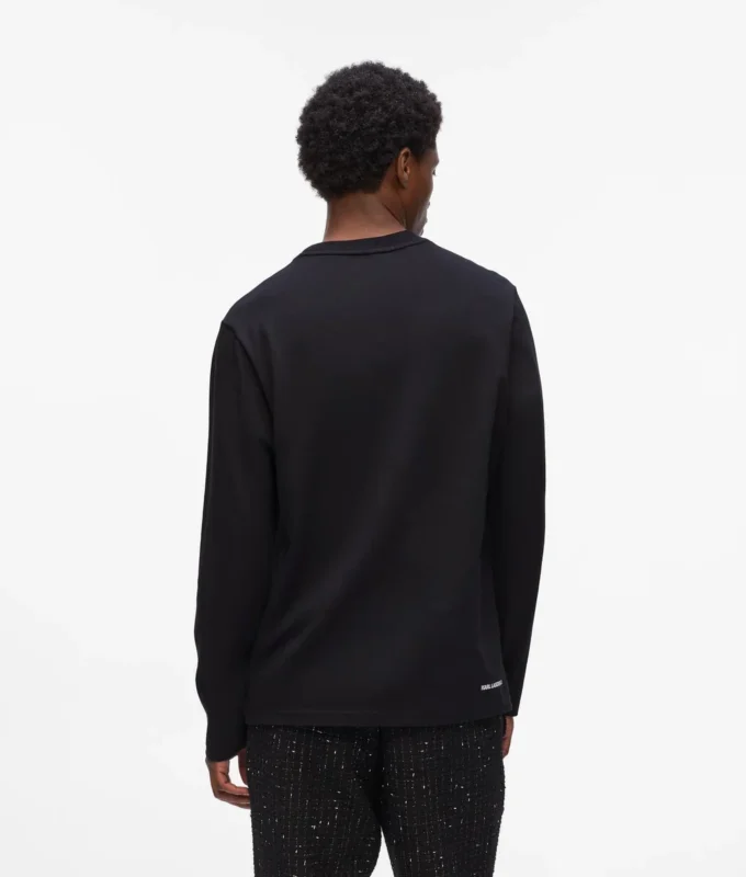 Langærmet T-shirt med logo-patch