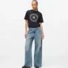 Lavtaljede jeans med brede ben