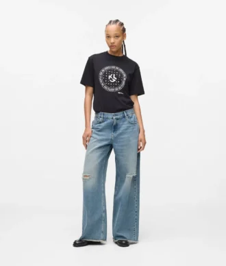Lavtaljede jeans med brede ben