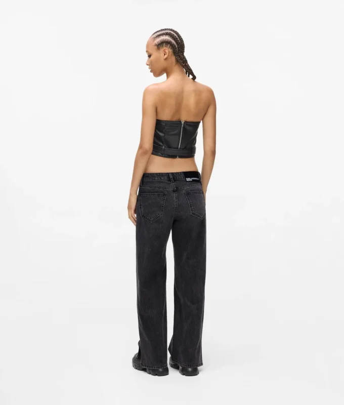 Lavtaljede jeans med brede ben