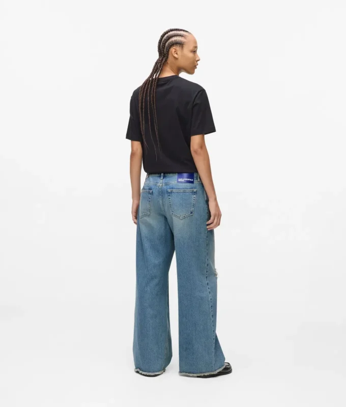 Lavtaljede jeans med brede ben