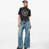 Lavtaljede jeans med brede ben
