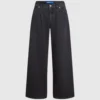 Lavtaljede jeans med brede ben