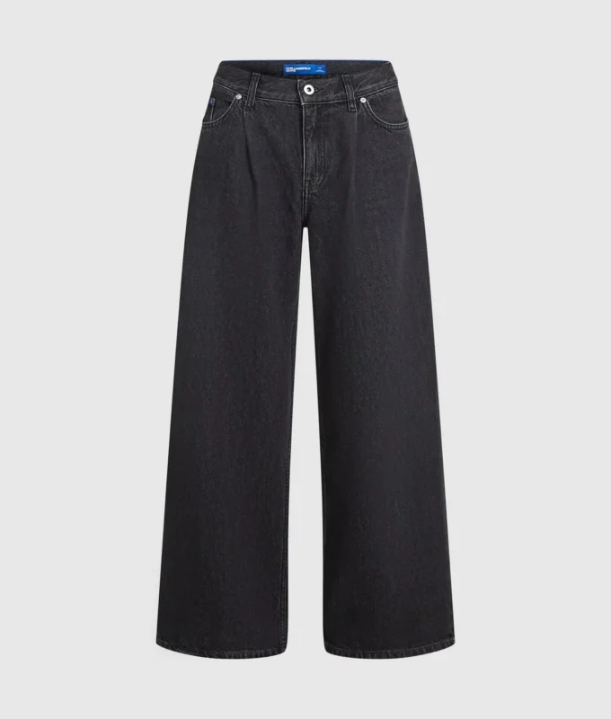 Lavtaljede jeans med brede ben