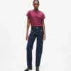 Lige jeans med knapdetaljer