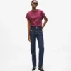 Lige jeans med knapdetaljer