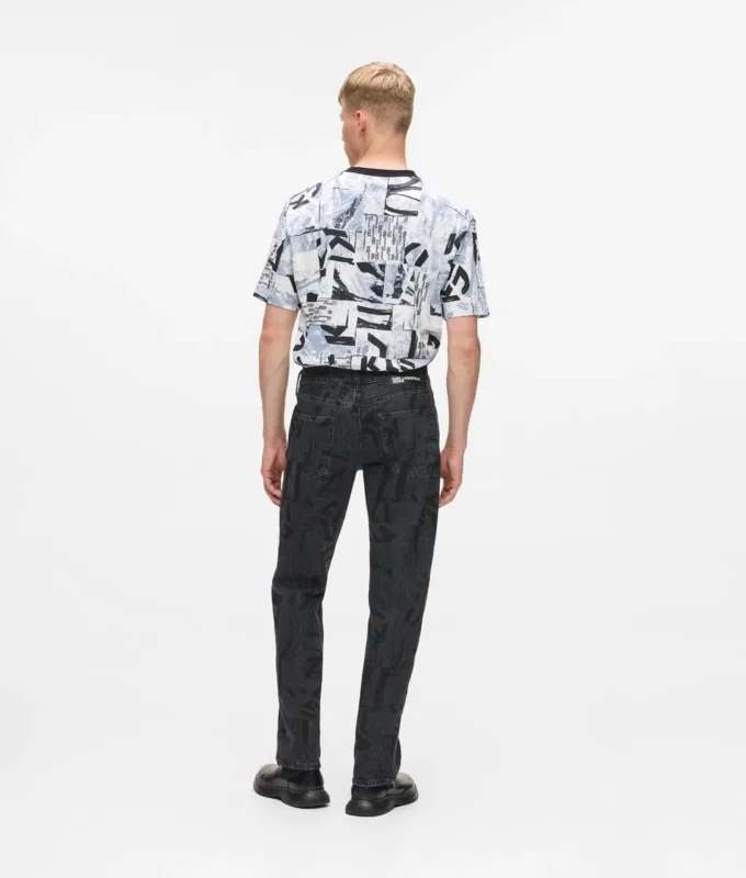 Lige jeans med monogram overalt