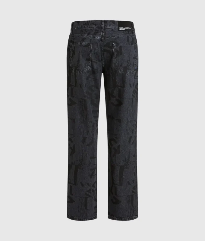 Lige jeans med monogram overalt