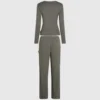 LOGO RIBBED PAJAMA SET
