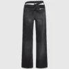 Løstsiddende jeans med udskæring i taljen