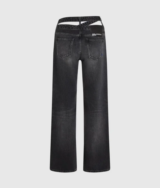 Løstsiddende jeans med udskæring i taljen