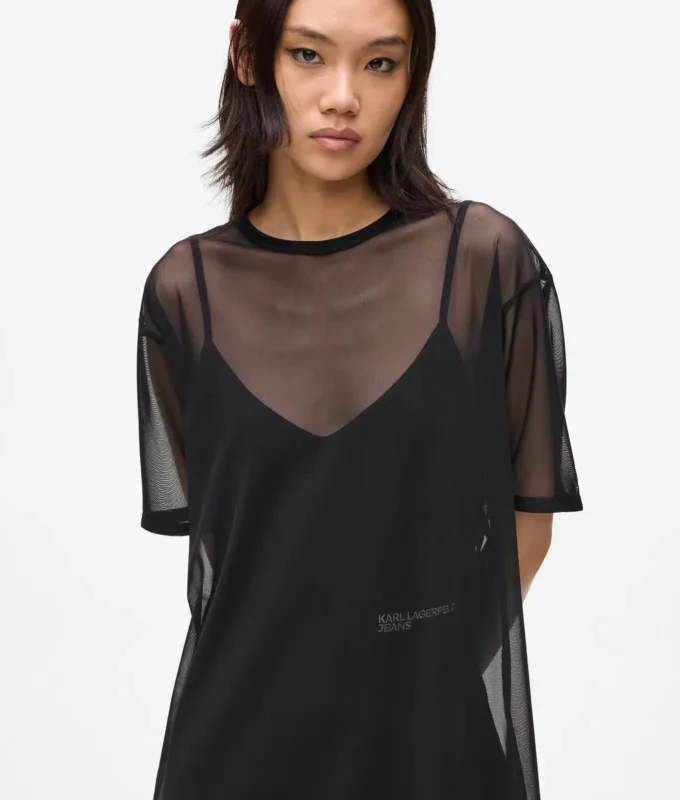 Mesh T-shirt-kjole
