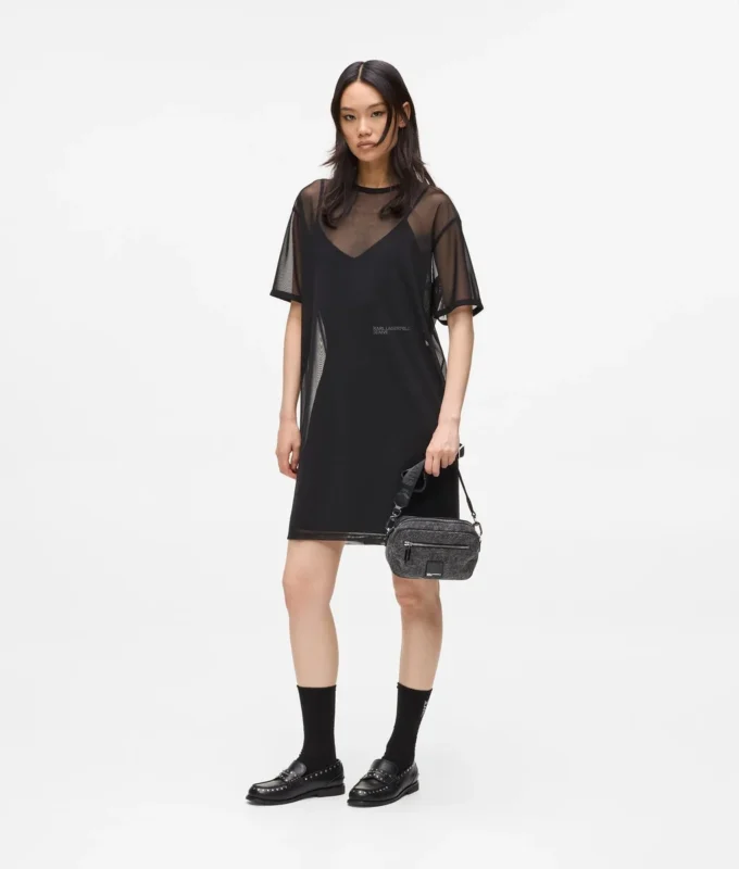 Mesh T-shirt-kjole