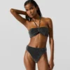 Metallisk bandeau-bikinitop
