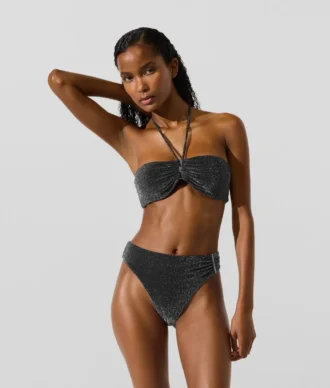 Metallisk bandeau-bikinitop