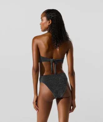 Metallisk bandeau-bikinitop