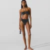 Metallisk bandeau-bikinitop