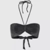Metallisk bandeau-bikinitop