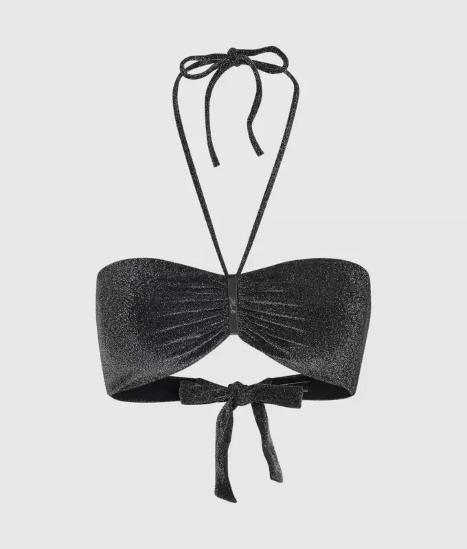 Metallisk bandeau-bikinitop