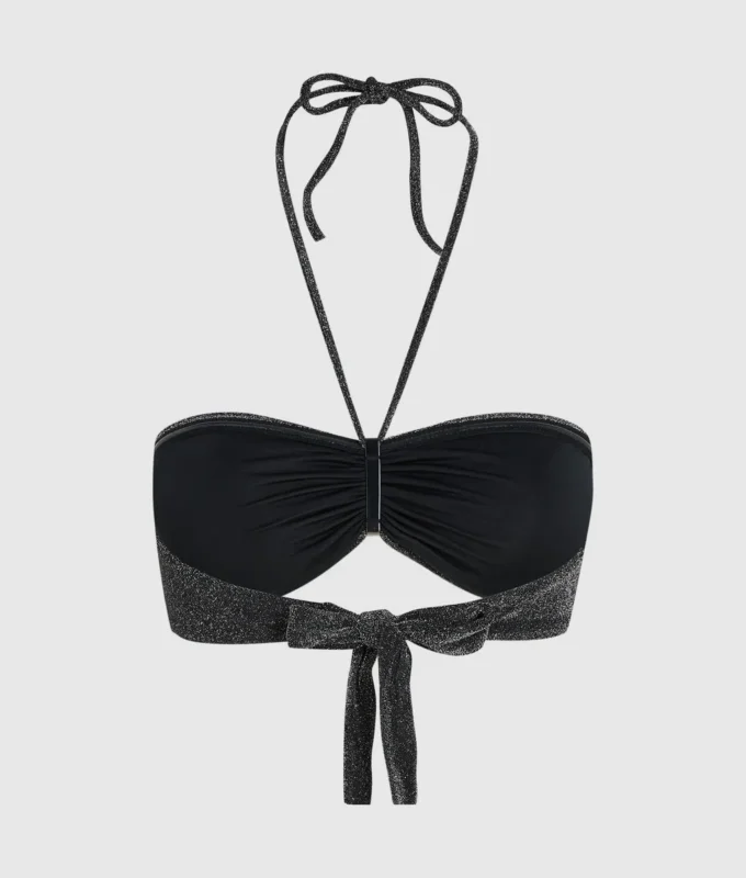 Metallisk bandeau-bikinitop