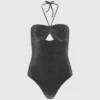 Metallisk halterneck-badedragt