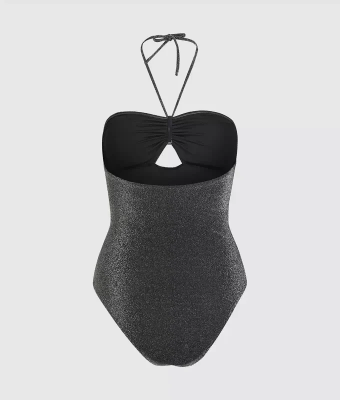 Metallisk halterneck-badedragt