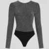METALLISK RHINESTONE-BODYSUIT