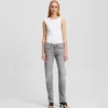 MID-RISE SPLIT-HEM SLIM JEANS