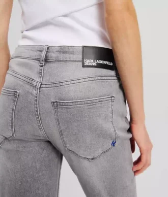 MID-RISE SPLIT-HEM SLIM JEANS