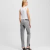 MID-RISE SPLIT-HEM SLIM JEANS