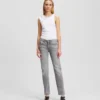 MID-RISE SPLIT-HEM SLIM JEANS