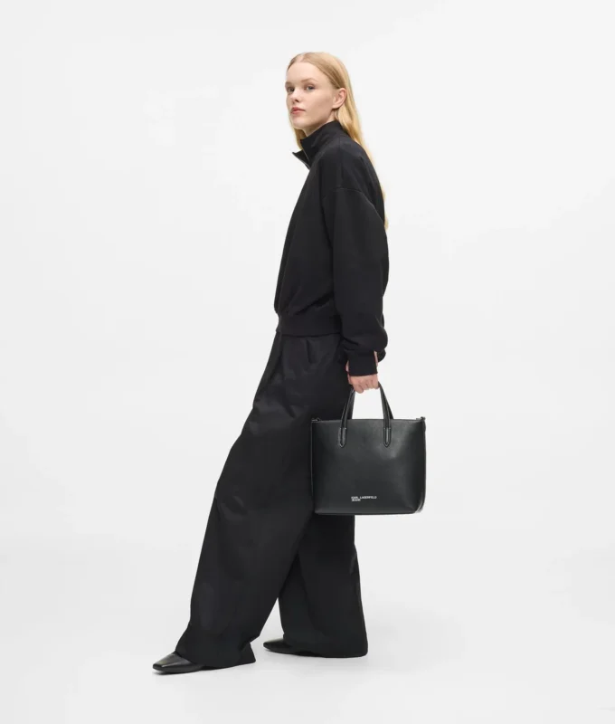 Mini-tote bag med metal-logo