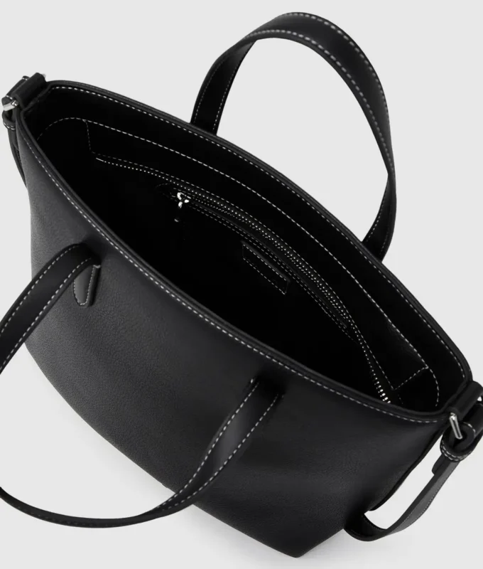 Mini-tote bag med metal-logo