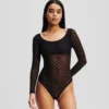 MONOGRAM LANGÆRMET MESH-BODYSUIT