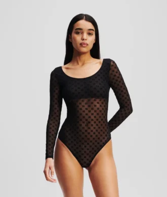 MONOGRAM LANGÆRMET MESH-BODYSUIT