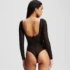 MONOGRAM LANGÆRMET MESH-BODYSUIT